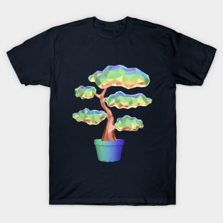 Low Poly Rainbow Bonsai Tree T-Shirt